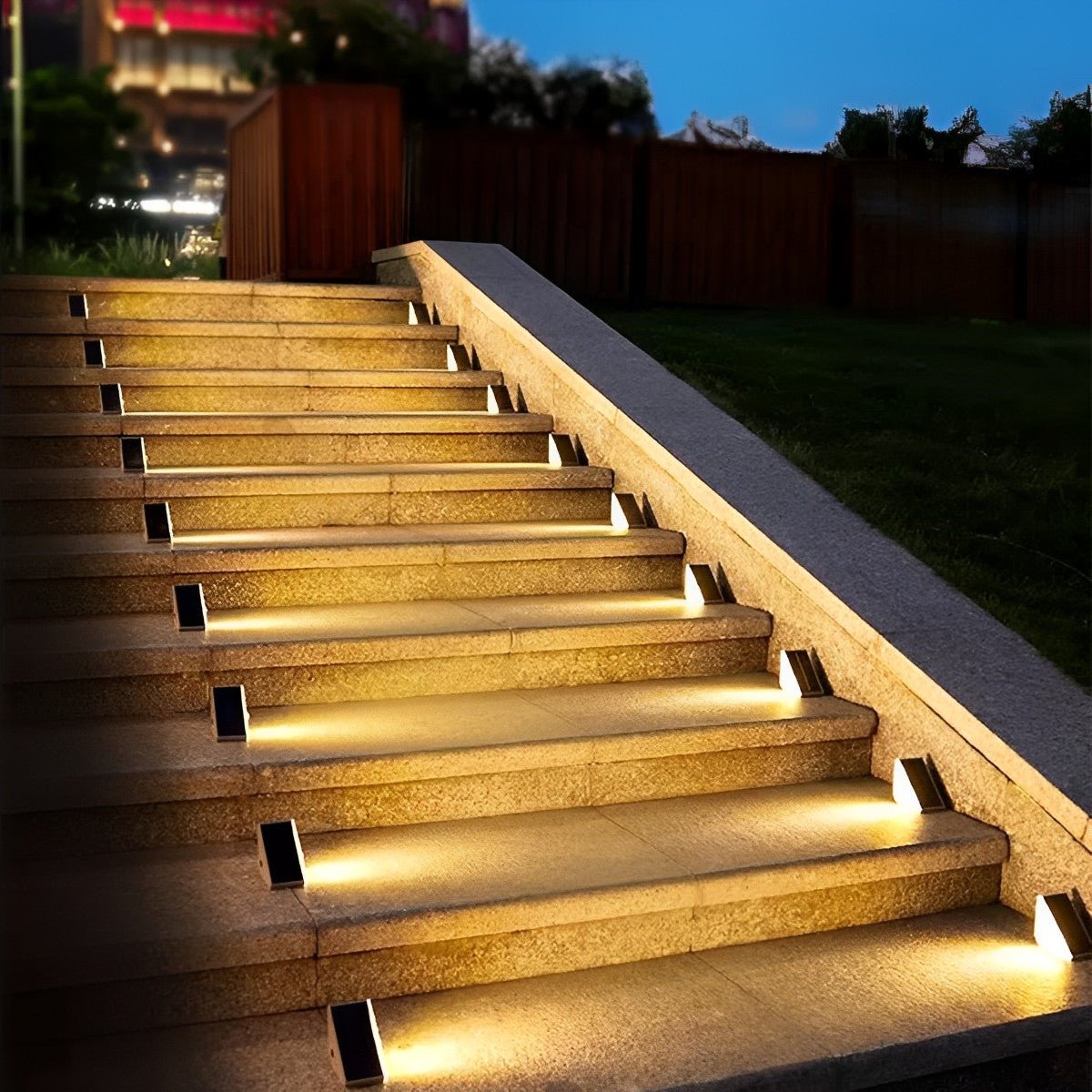 Trapverlichting Buiten Solar LED ABS IP65 Tuin Trap Warmwit 3000K Bewegingssensor Automatisch Oprit Stap Verlichting Sfeerlamp