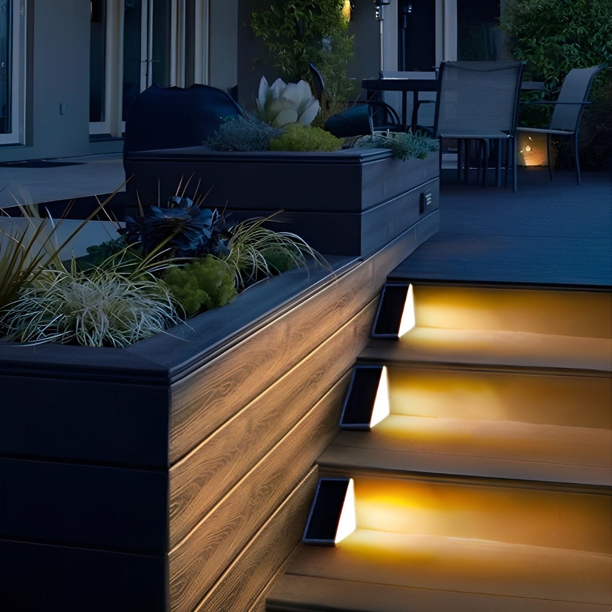 Trapverlichting Buiten Solar LED ABS IP65 Tuin Trap Warmwit 3000K Bewegingssensor Automatisch Oprit Stap Verlichting Sfeerlamp