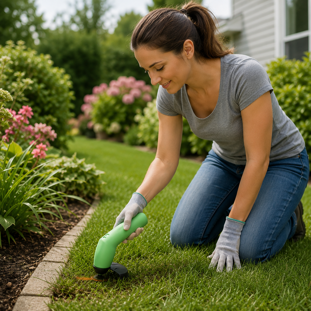 Mini Grastrimmer Oplaadbaar Draadloos – Lichtgewicht Verstelbare Grassnijder voor Tuin en Gazon