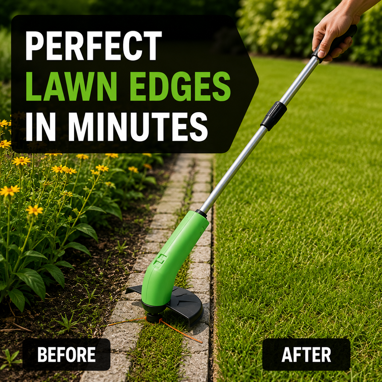Mini Grastrimmer Oplaadbaar Draadloos – Lichtgewicht Verstelbare Grassnijder voor Tuin en Gazon