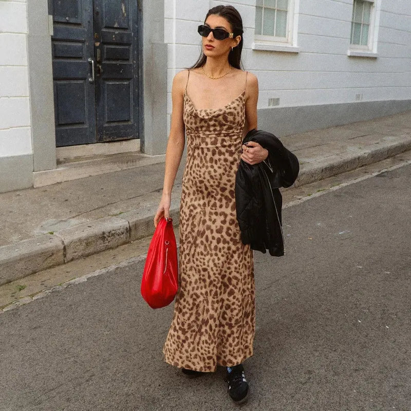 Maxi Jurk Luipaard Print Dames Jurk Zomerjurk