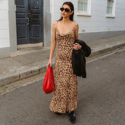 Maxi Jurk Luipaard Print Dames Jurk Zomerjurk