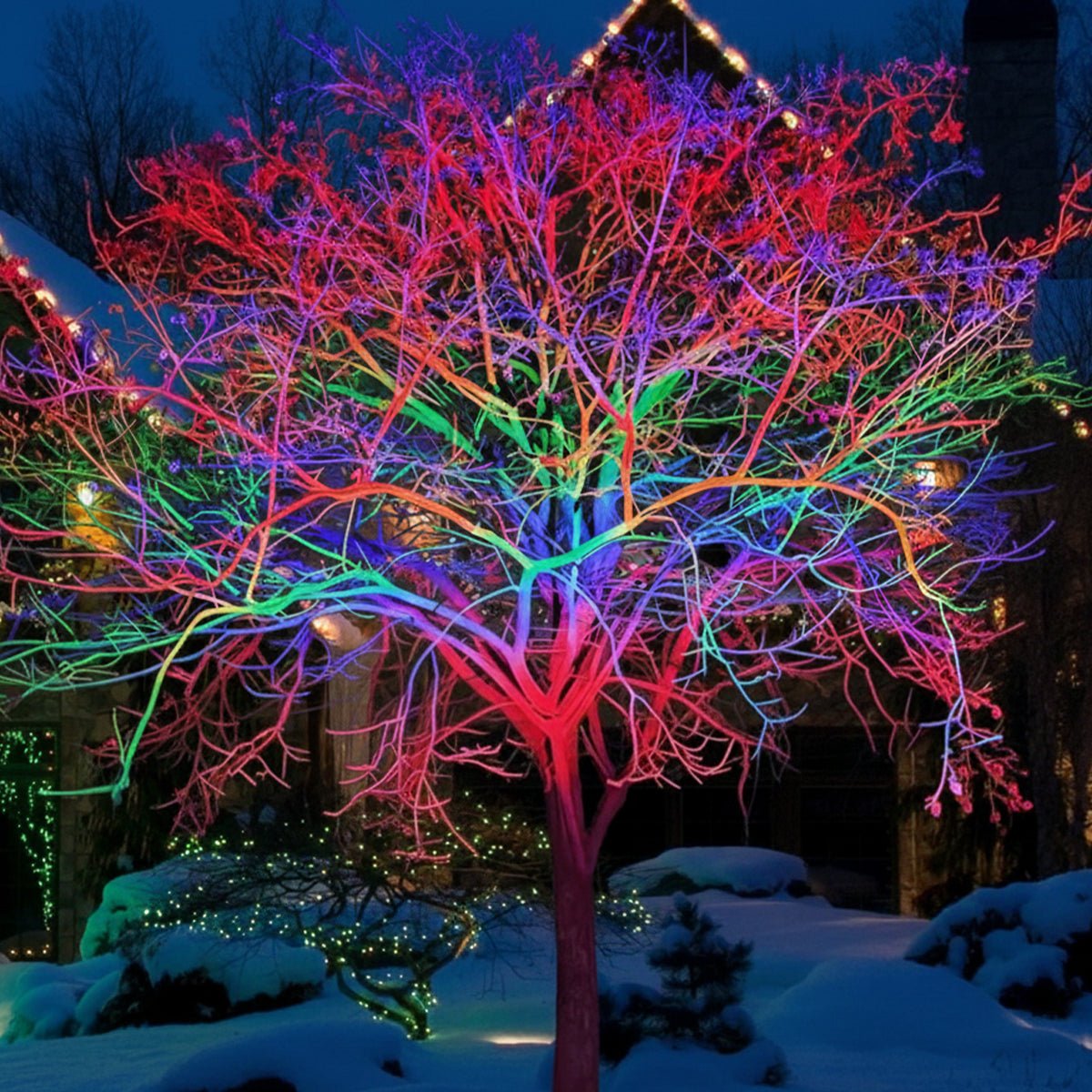 Buitenspot RGB LED 50W Zwart Tuin Gevel Boom Verlichting IP65 Kleurveranderend Schijnwerper Landscape Spotlight Afstandsbediening Buiten