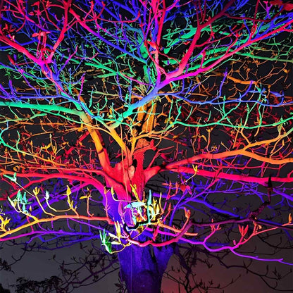 Buitenspot RGB LED 50W Zwart Tuin Gevel Boom Verlichting IP65 Kleurveranderend Schijnwerper Landscape Spotlight Afstandsbediening Buiten