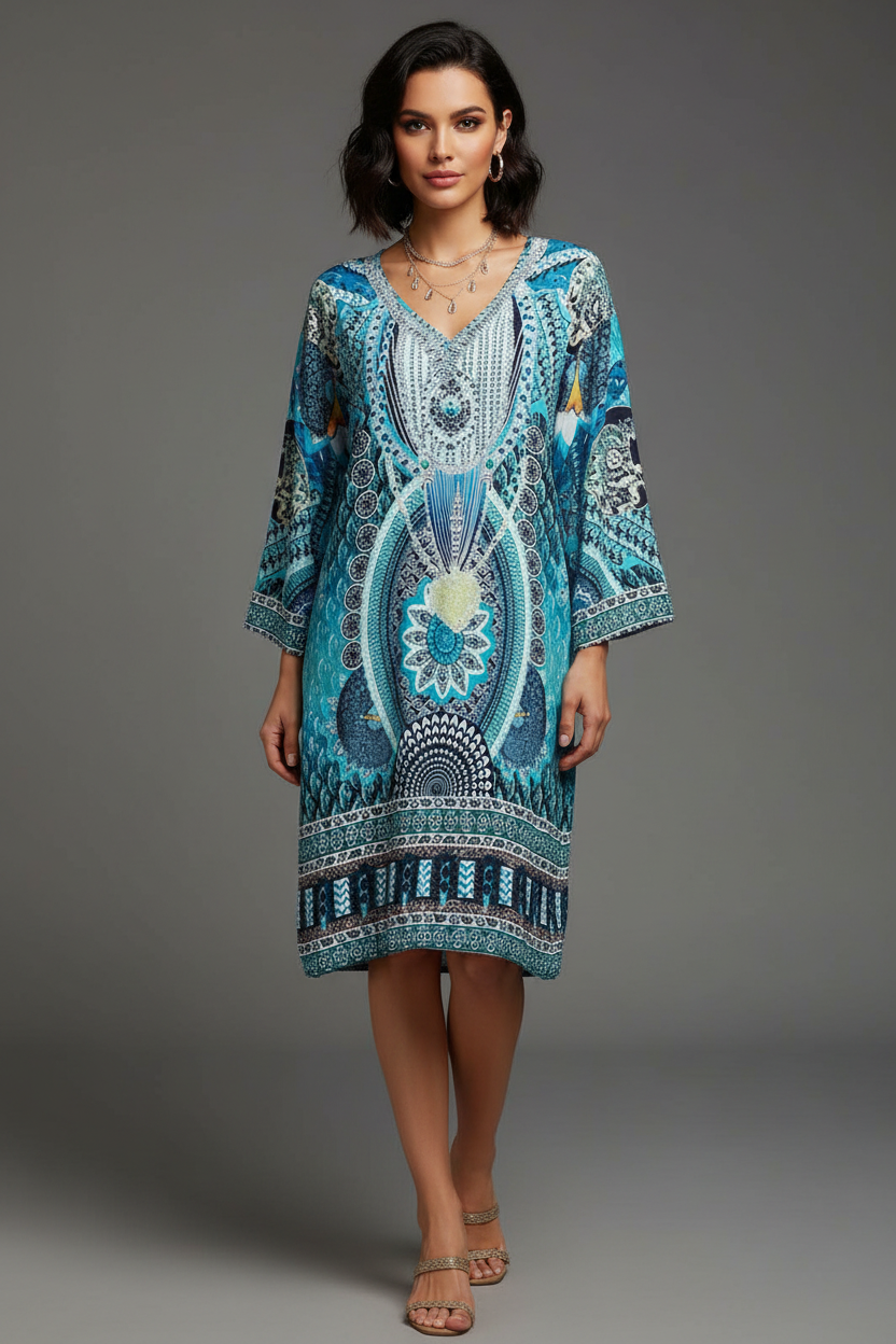 Zomerjurk Feline Bloem Jurk Boho Stijl - StudioMarella