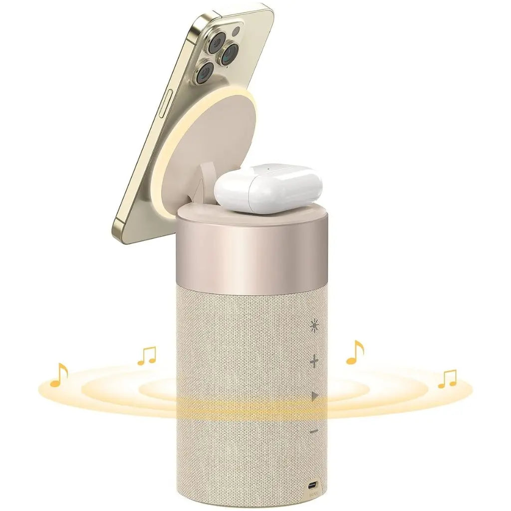 Draadloze Speaker met Oplaadfunctie – 3-in-1 Bluetooth Speaker, MagSafe Powerbank & Sfeerverlichting