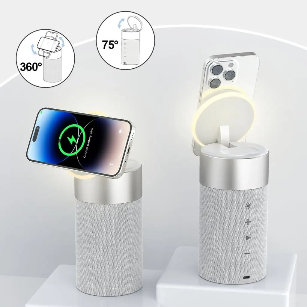 Draadloze Speaker met Oplaadfunctie – 3-in-1 Bluetooth Speaker, MagSafe Powerbank & Sfeerverlichting