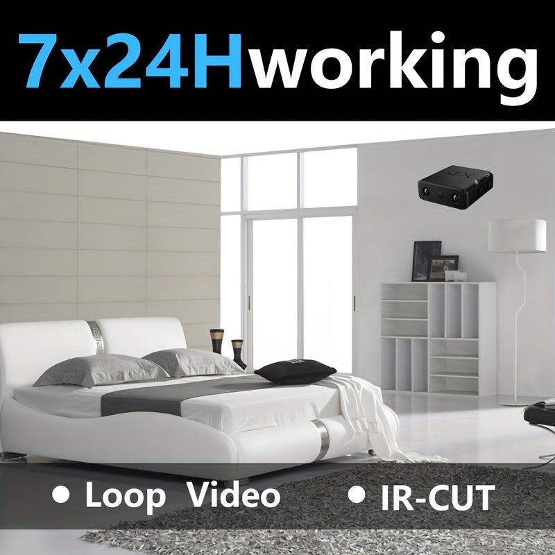 Compacte Beveiligingscamera Full HD met Nachtzicht en Bewegingsdetectie voor Veilig Wonen Thuis Binnen Buiten