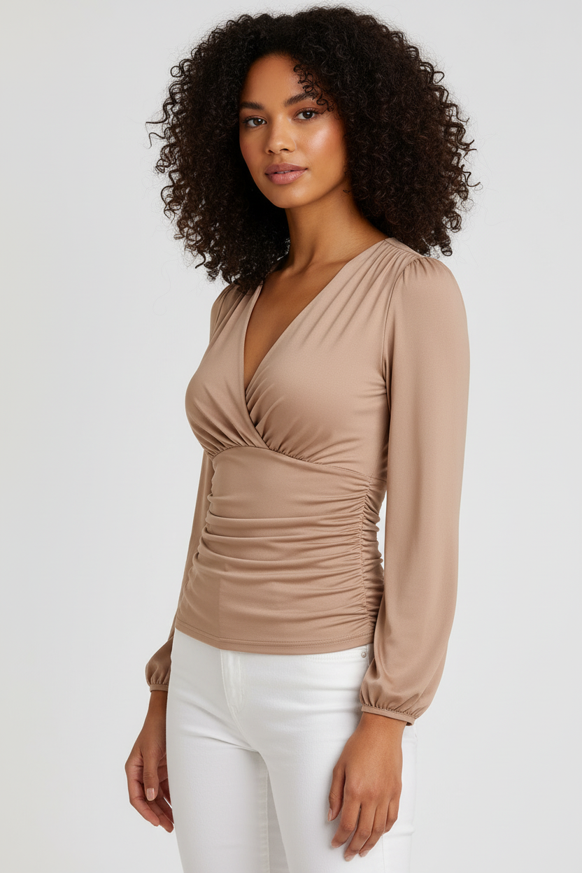 V-hals Top Basic Fenna Dame - StudioMarella