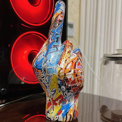 Beeldje Sculptuur Brutale Uitstraling Resin Decoratie Zwart 19cm Binnen Buiten