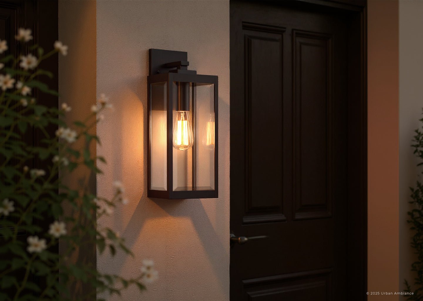 Buitenlamp Wandlamp Zwart Staal Glas 43cm Modern Farmhouse Waterdicht