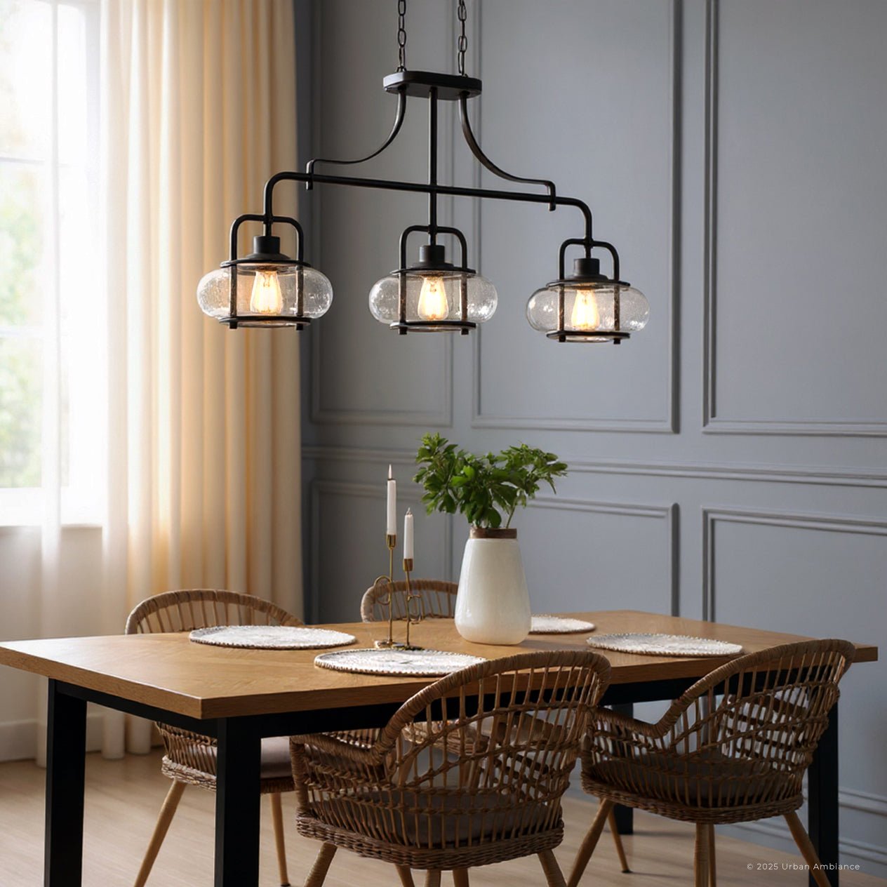 Kroonluchter Donker Brons Met Glasbollen 3 Lichts 96cm