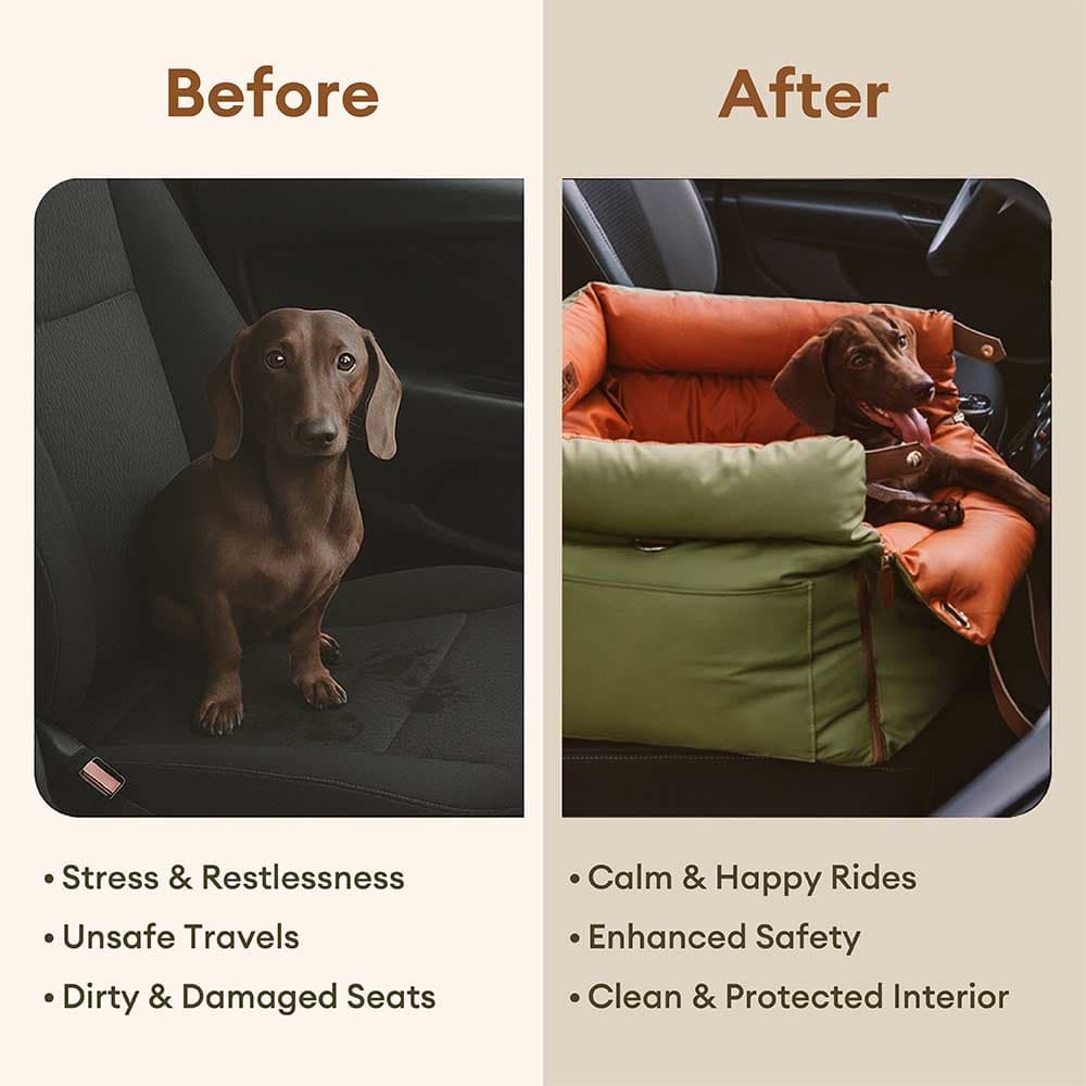 Auto Hondenmand Reistas Veilig & Comfortabel Zwart Grijs Oranje Beige Hondenmand Auto voor Kleine tot Middelgrote Honden