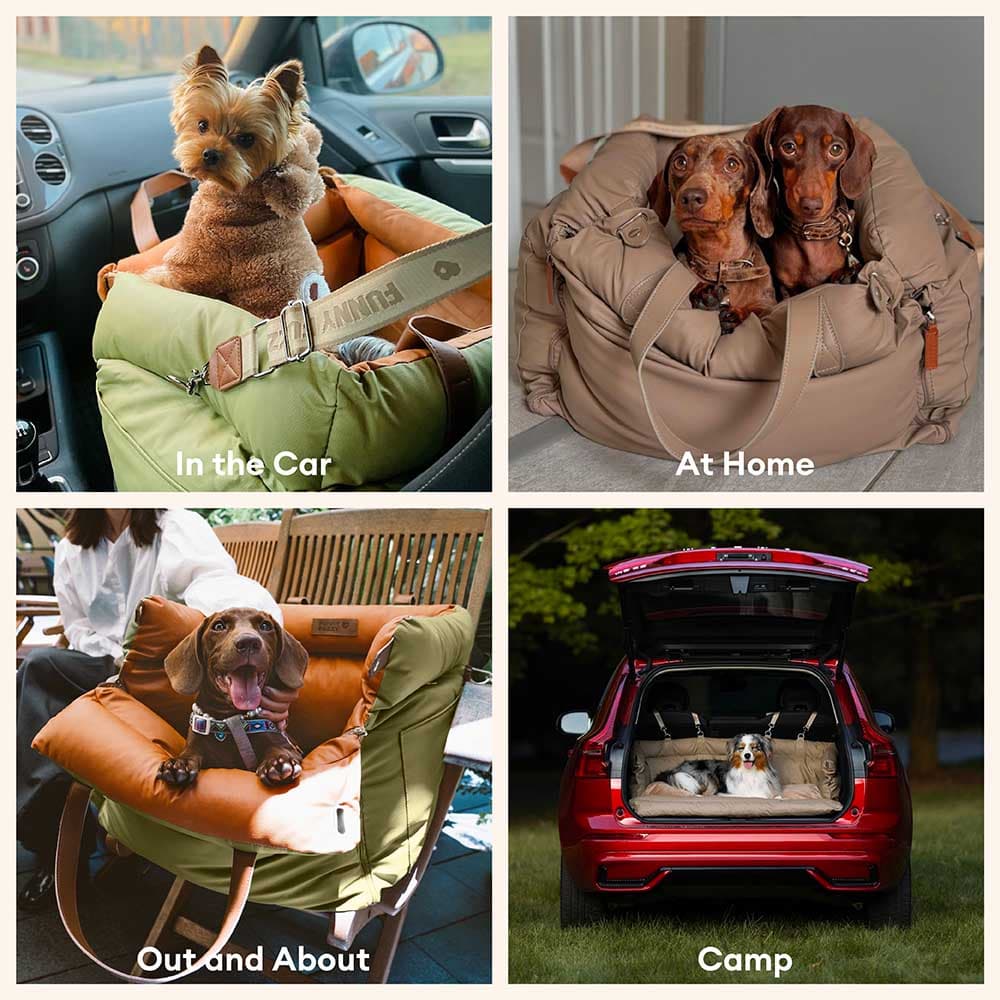 Auto Hondenmand Reistas Veilig & Comfortabel Zwart Grijs Oranje Beige Hondenmand Auto voor Kleine tot Middelgrote Honden