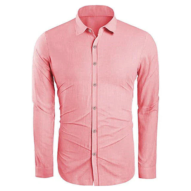 Linnen Overhemd Zomerkleurengamma Casual Katoen