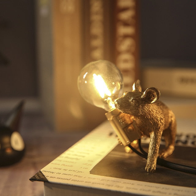 Muislamp met Uniek Design – Decoratieve Tafellamp Speelse Muis – Warm Sfeerlicht voor Woonkamer Slaapkamer Kantoor