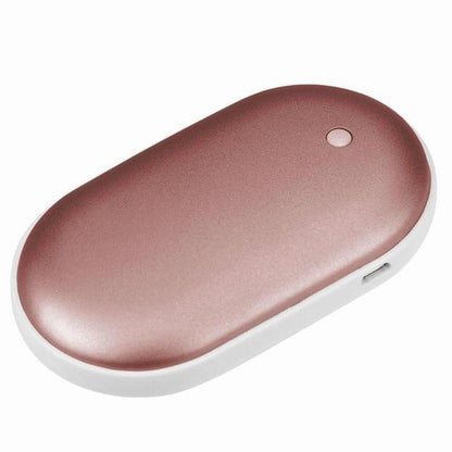 Oplaadbare Handwarmer met Powerbank 5200mAh Zilver Goud Roségoud Blauw Dubbele Verwarming 3 Temperatuurstanden USB-C Compact Zakformaat Outdoor Winter Cadeau