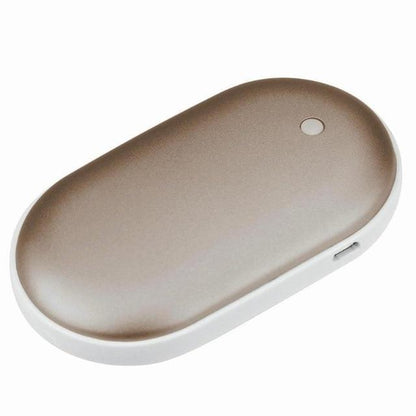 Oplaadbare Handwarmer met Powerbank 5200mAh Zilver Goud Roségoud Blauw Dubbele Verwarming 3 Temperatuurstanden USB-C Compact Zakformaat Outdoor Winter Cadeau
