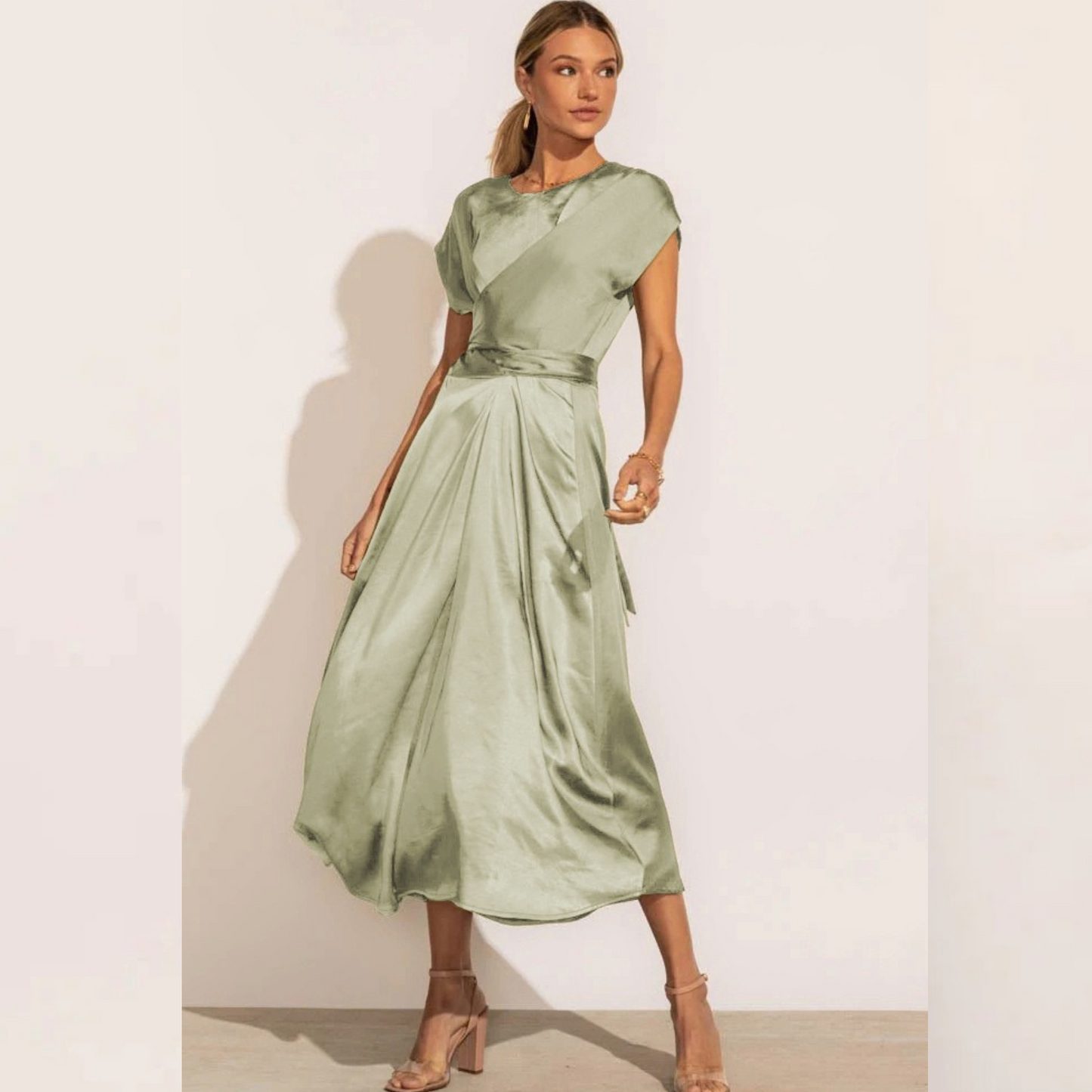 Midi Avondjurk Zwart Elegante Mouwen Formele Jurk