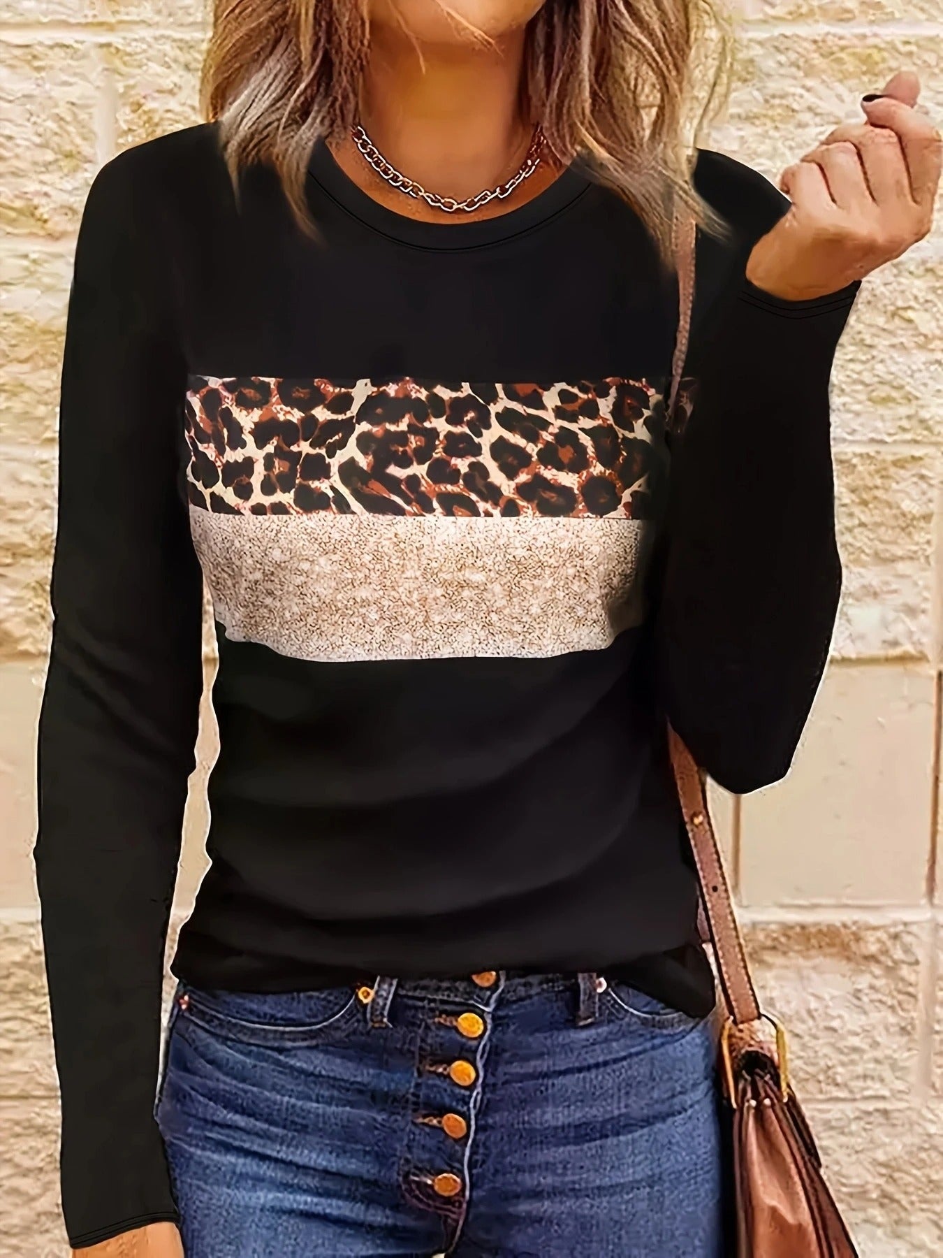 Dames Shirts Luipaardprint Chic en Elegант