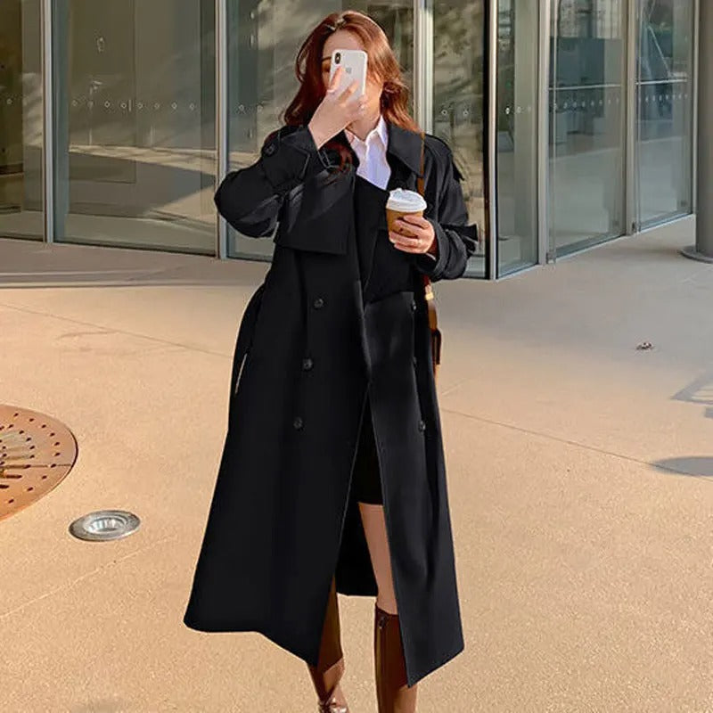 Donkerbruine Waterdichte Trenchcoat voor Dames