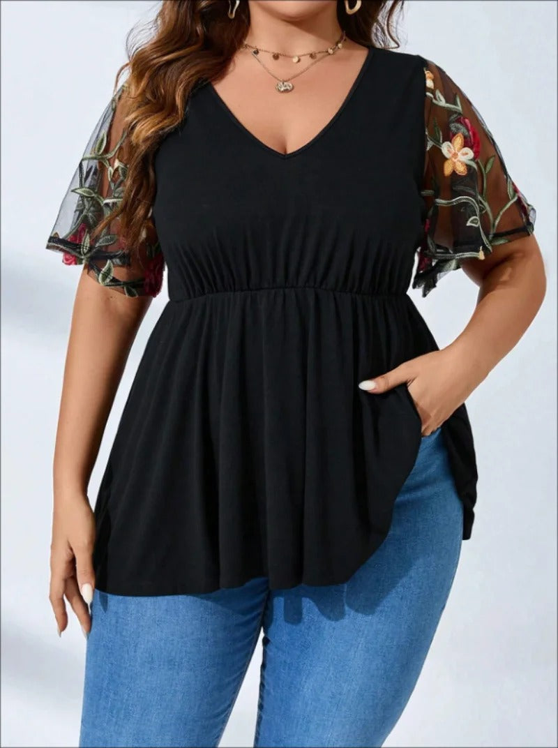 Dames Shirt V-Hals Luchtig Zomerse Mesh Top - StudioMarella