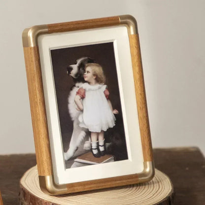 Fotolijst Hout Messing Vintage Tafelmodel Staand Liggend Meerdere Maten