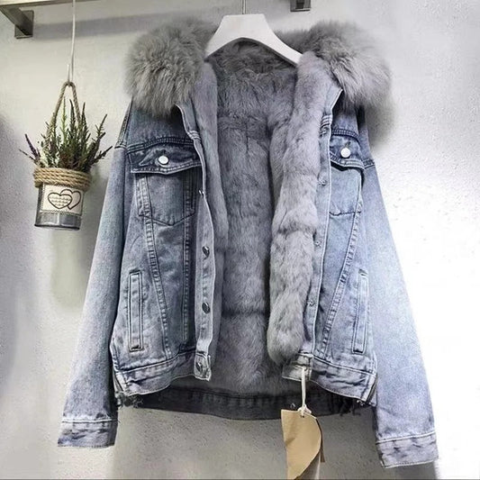 Dames Blauwe Spijkerjas Klassieke Stijl - StudioMarella