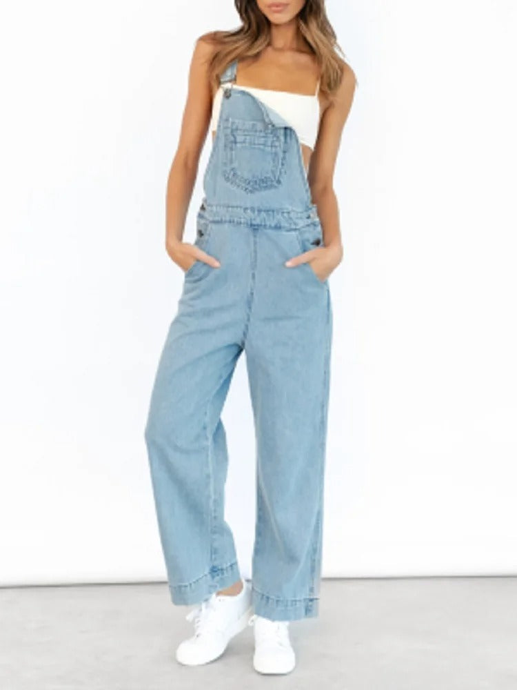 Blauwe Jeans Jumpsuit voor Dames Comfortabele Zomeroutfit - StudioMarella