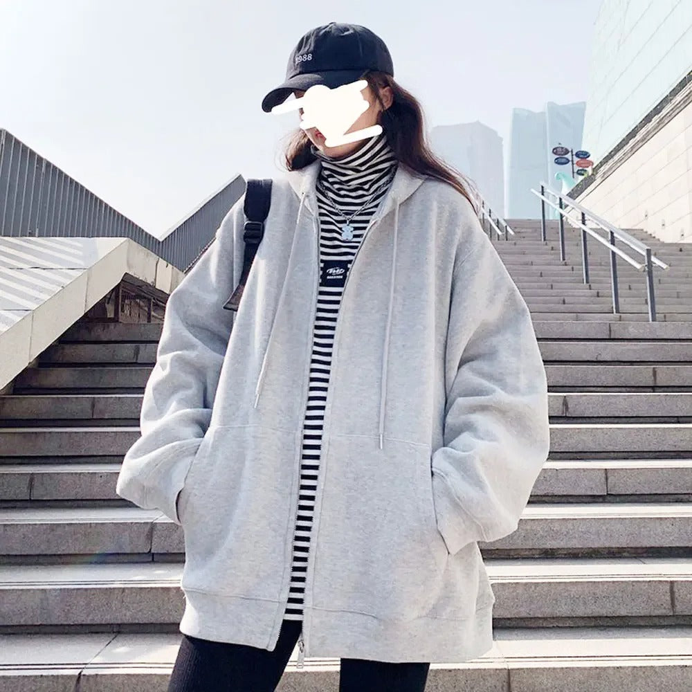 Dames Jack Oversized Met Rits Modern Lange Jas