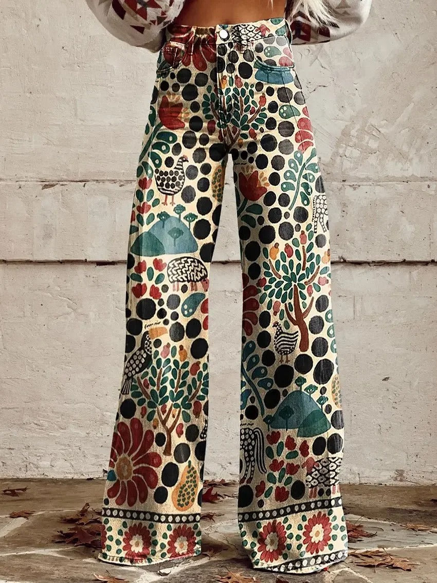 Dames Jeans Wijde Broek Retro Stijl - StudioMarella