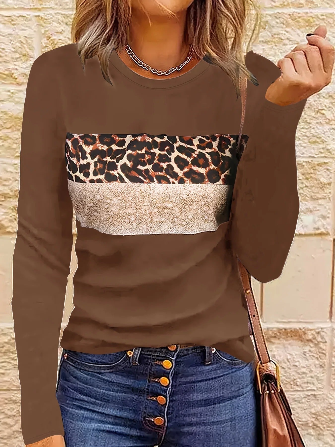 Dames Shirts Luipaardprint Chic en Elegант