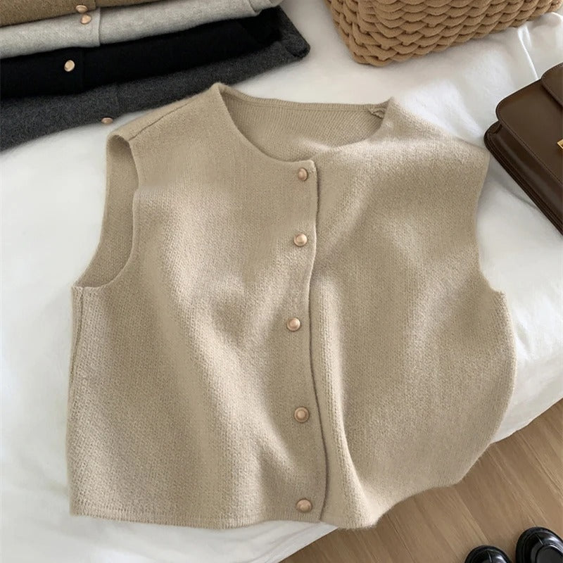 Mouwloos Vest Gebreid Zomer Jurk Vest