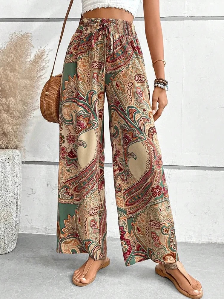 Hoge Broek met Digitale Print Comfortabele Fit - StudioMarella