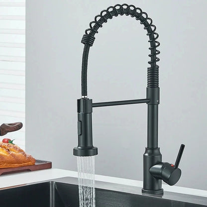Keukenkraan Uittrekbare Handdouche Messing 360° Draaibaar Geborsteld Modern Keuken