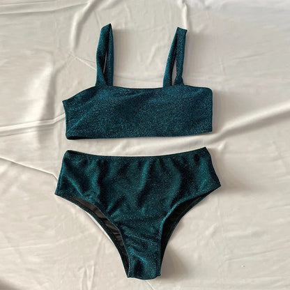 Strand Bikiniset voor Vrouw Glitter Badmode