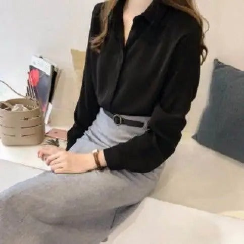 V-hals Blouse voor Dames van Chiffon Stof - StudioMarella