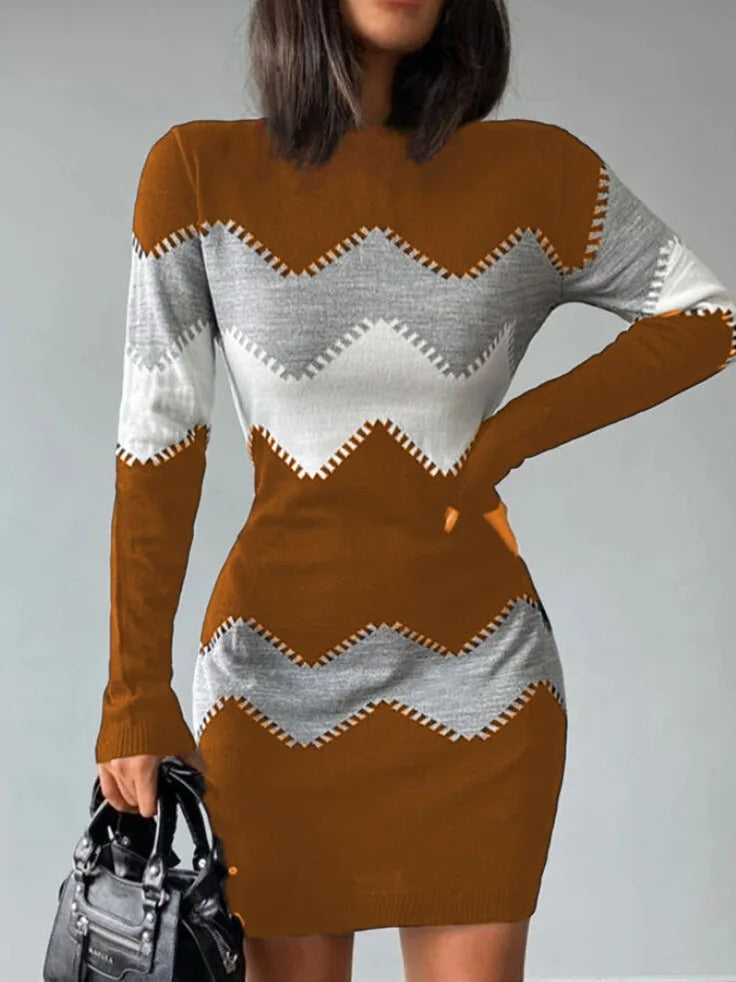 Jurk Mini Gebreid met Leuke Dierenprint