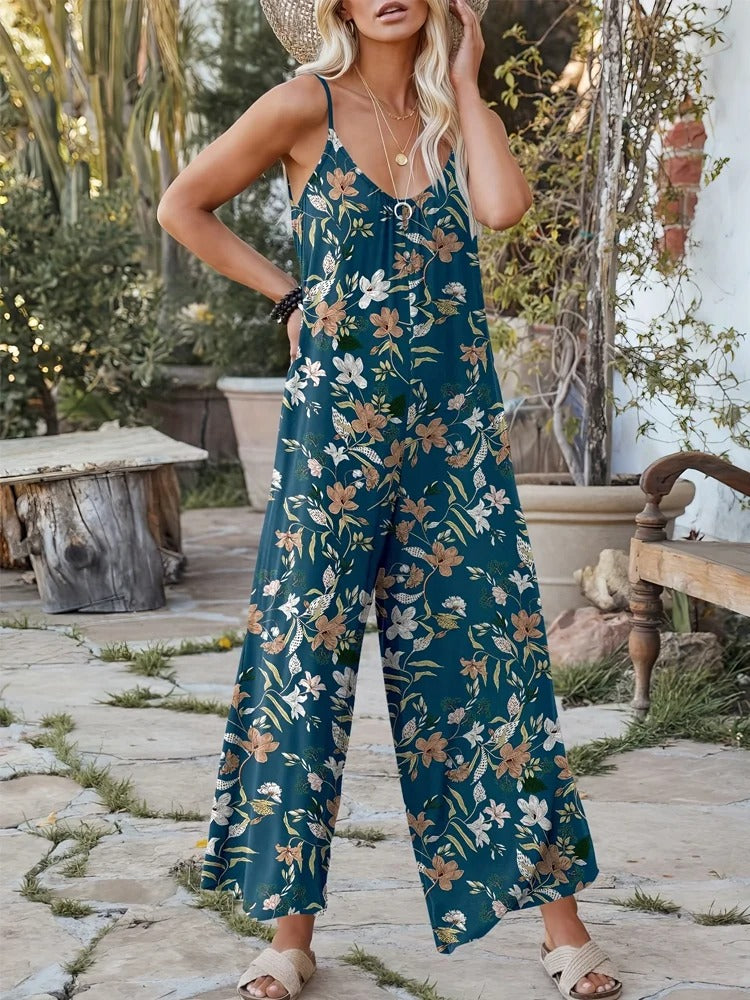 Dames Jumpsuit Zomerse Mouwloos met Leuke Print