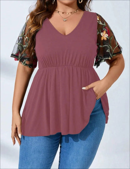 Dames Shirt V-Hals Luchtig Zomerse Mesh Top