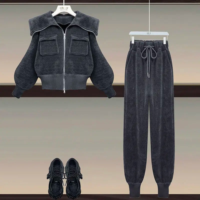 Corduroy Broek Set met Polo Shirt voor Heren