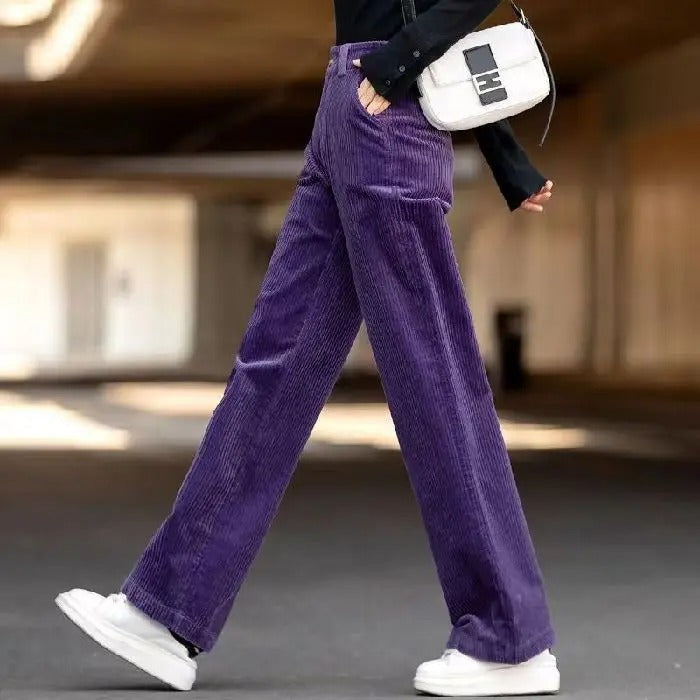 Corduroy Broek Hoge Taille Casual Damesbroek - StudioMarella