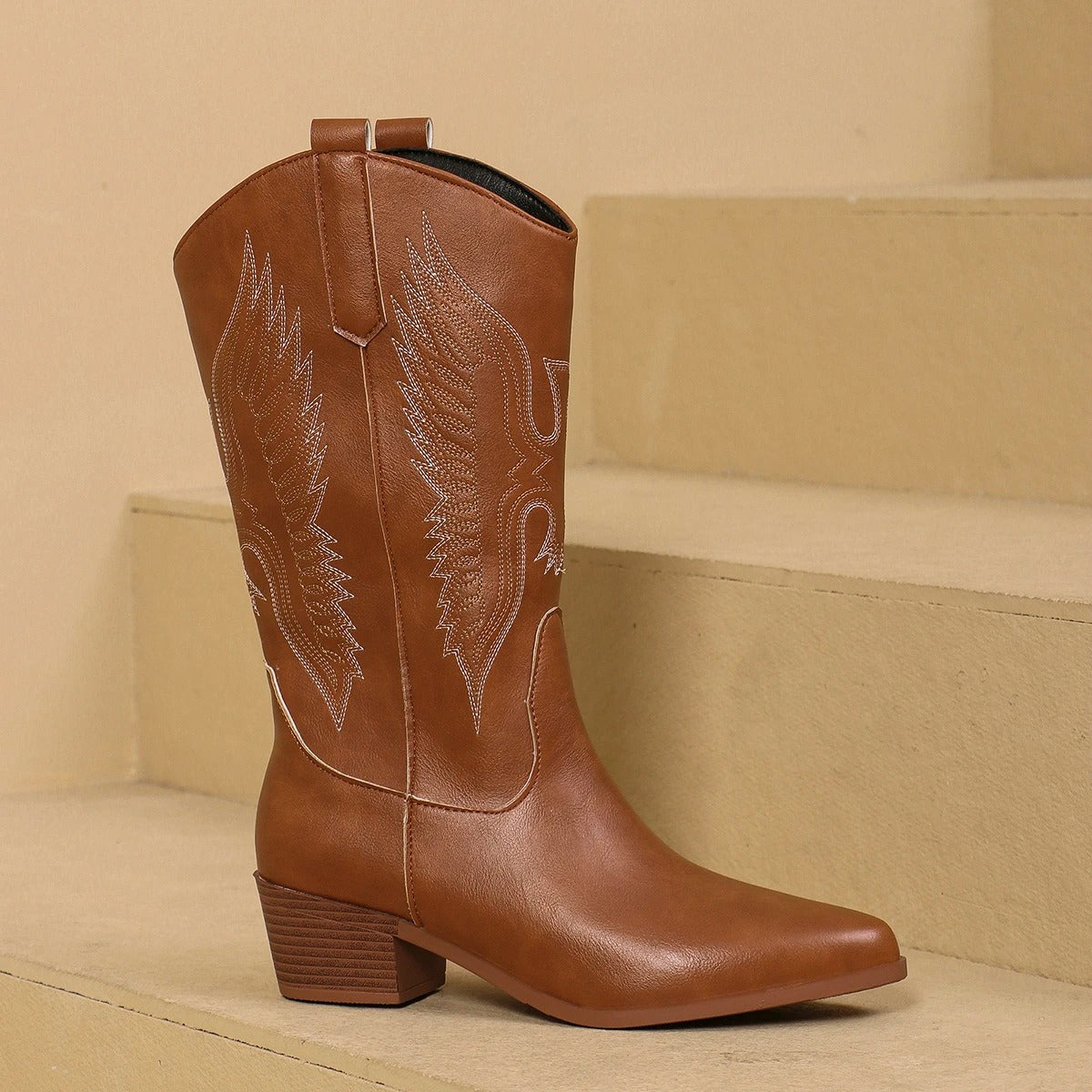 Western Laarzen Leer Geborduurd Cowboy Stijl - StudioMarella