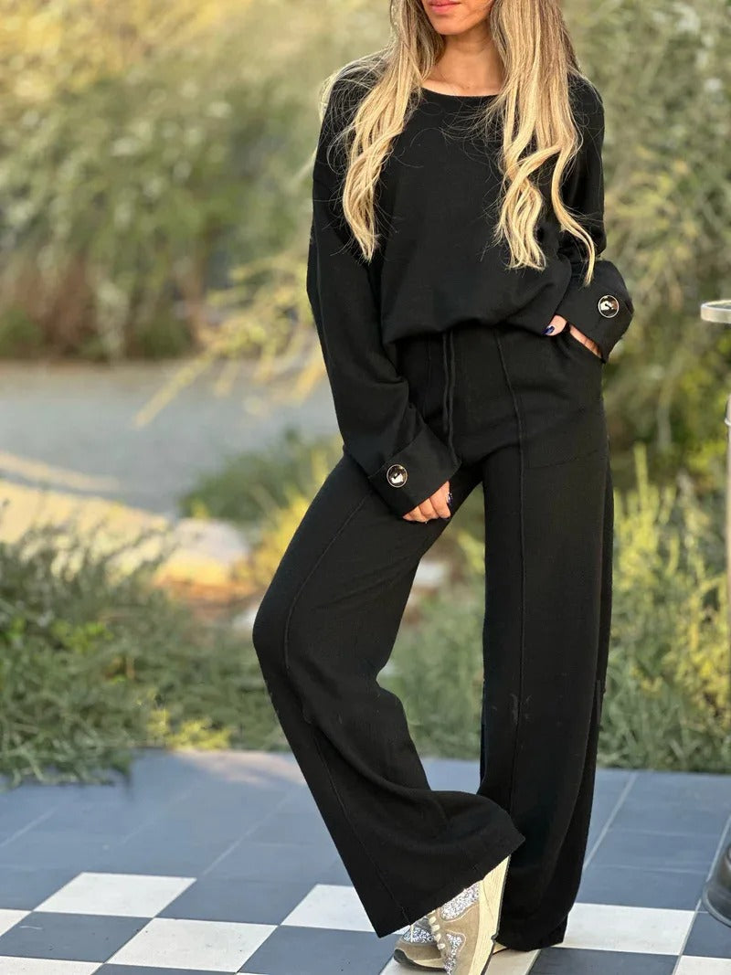 Vrouwelijke Trainingsoutfit Lange Mouwen Joggingbroek
