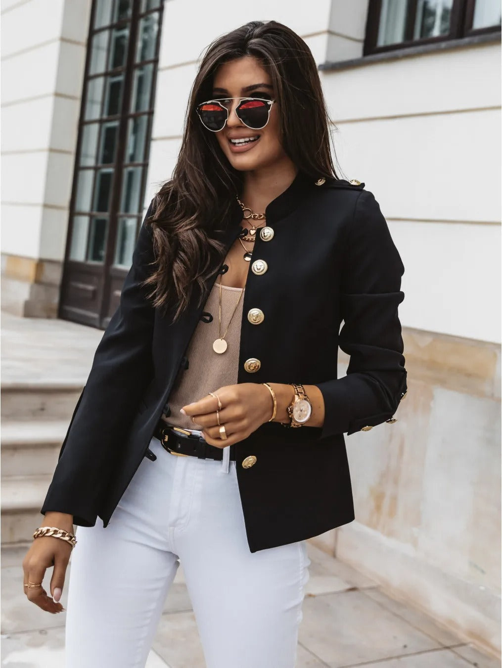 Dames Blazer Lange Mouwen Elegante O-hals Jasje - StudioMarella