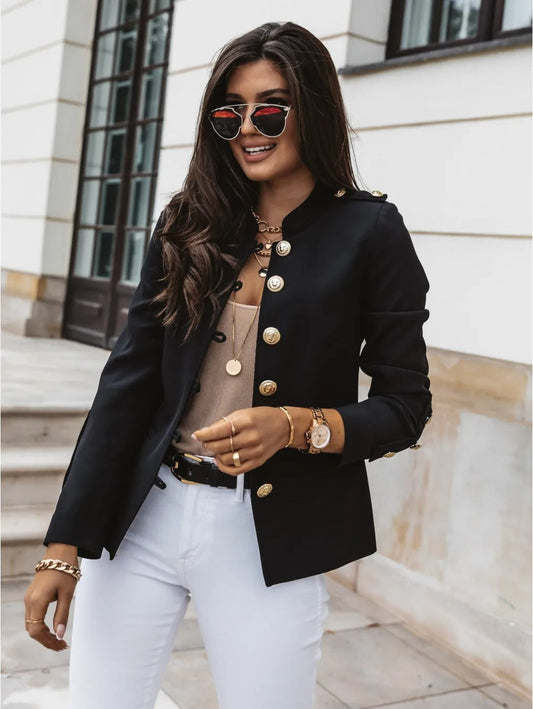 Dames Blazer Lange Mouwen Elegante O-hals Jasje - StudioMarella