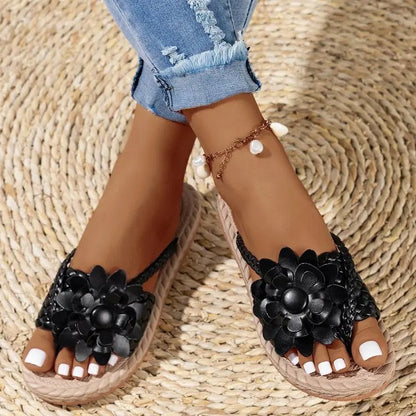 Zomersandalen met Bloemen voor Vrouw