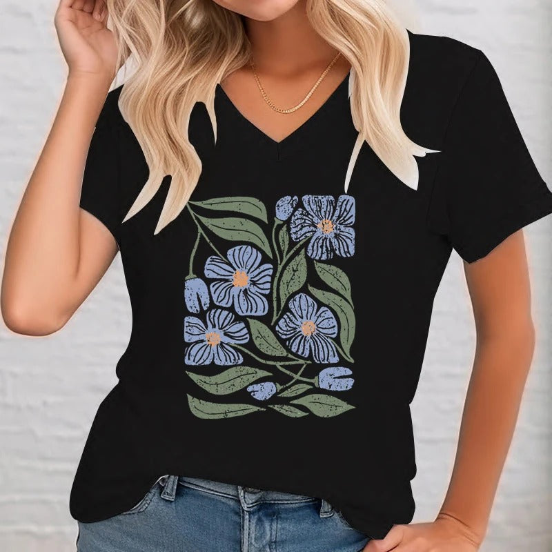 Vrouwen Bloemen Overhemd Retro Stijl