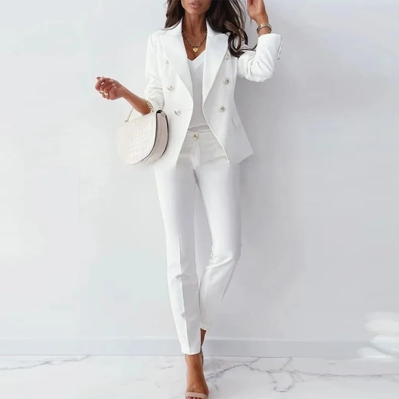 Dames Kleding Set - Elegante Katoen Zakelijke Jurk