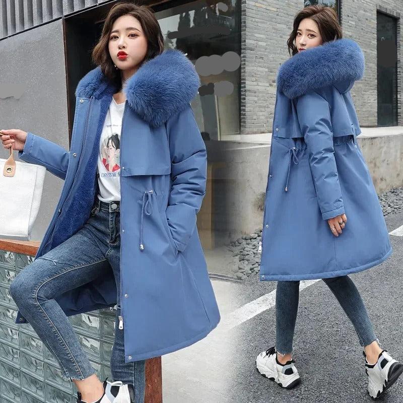 Donzen Winterjas Warm met Bontkraag en Stijlvol Design